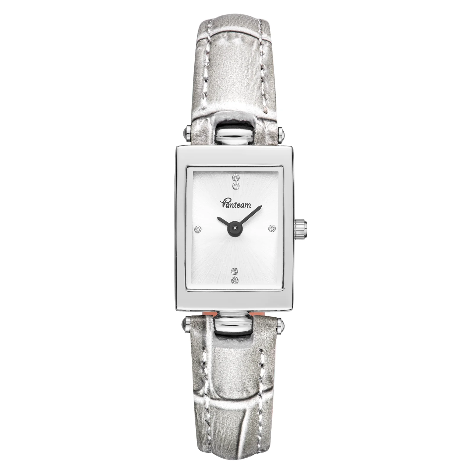 Vanteam Women Wristwatch Vintage Rectangle Watch with Gray Leather Strap Retro Minimalist Timepiece High Quality