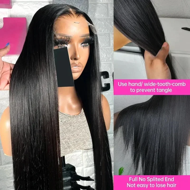 Wig rambut manusia Frontal renda 4x4 penutupan untuk hitam wanita pilihan 5x5 Wig lurus renda Frontal Wig tanpa lem siap untuk dipakai