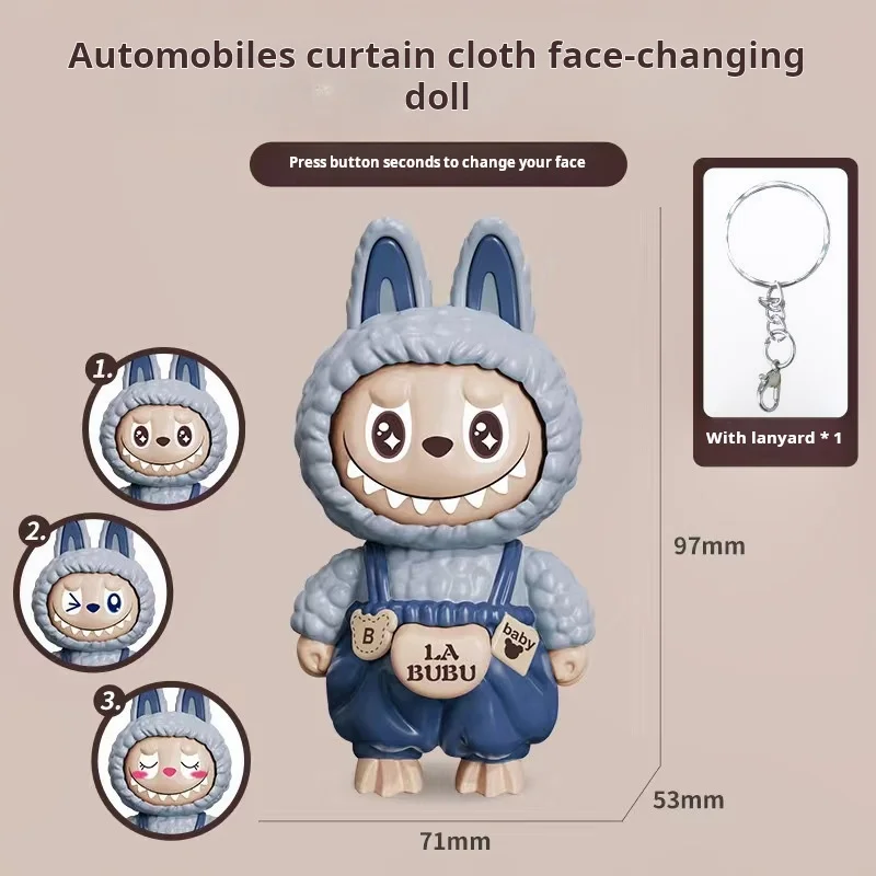 

La-bu-bu Face-Changing Keychain Decompression Doll Pendant