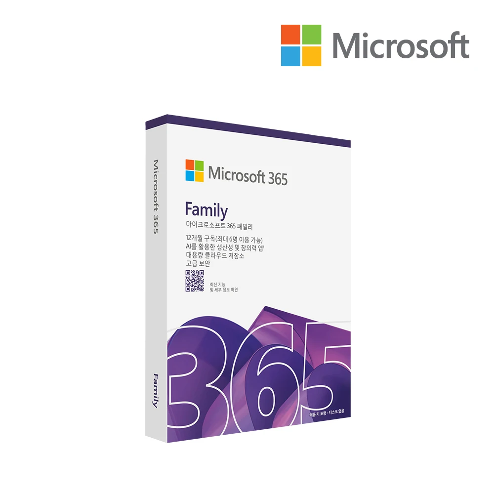 [Microsoft Korea] اشتراك Microsoft 365 Family Office M365 Family Pkc لمدة عام واحد