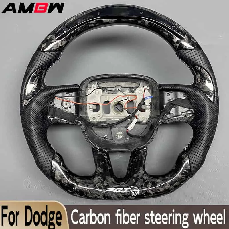 For Dodge Challenger Charger SRT HELLCAT 2015-2022 Customized Carbon Fiber Steering Wheel LED Display Sport Style