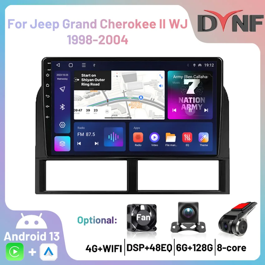 

Car Radio Android 13 Carplay Multimedia Stereo Player GPS Navigation Autoradio For Jeep Grand Cherokee II WJ 1998 1999 2000-2004