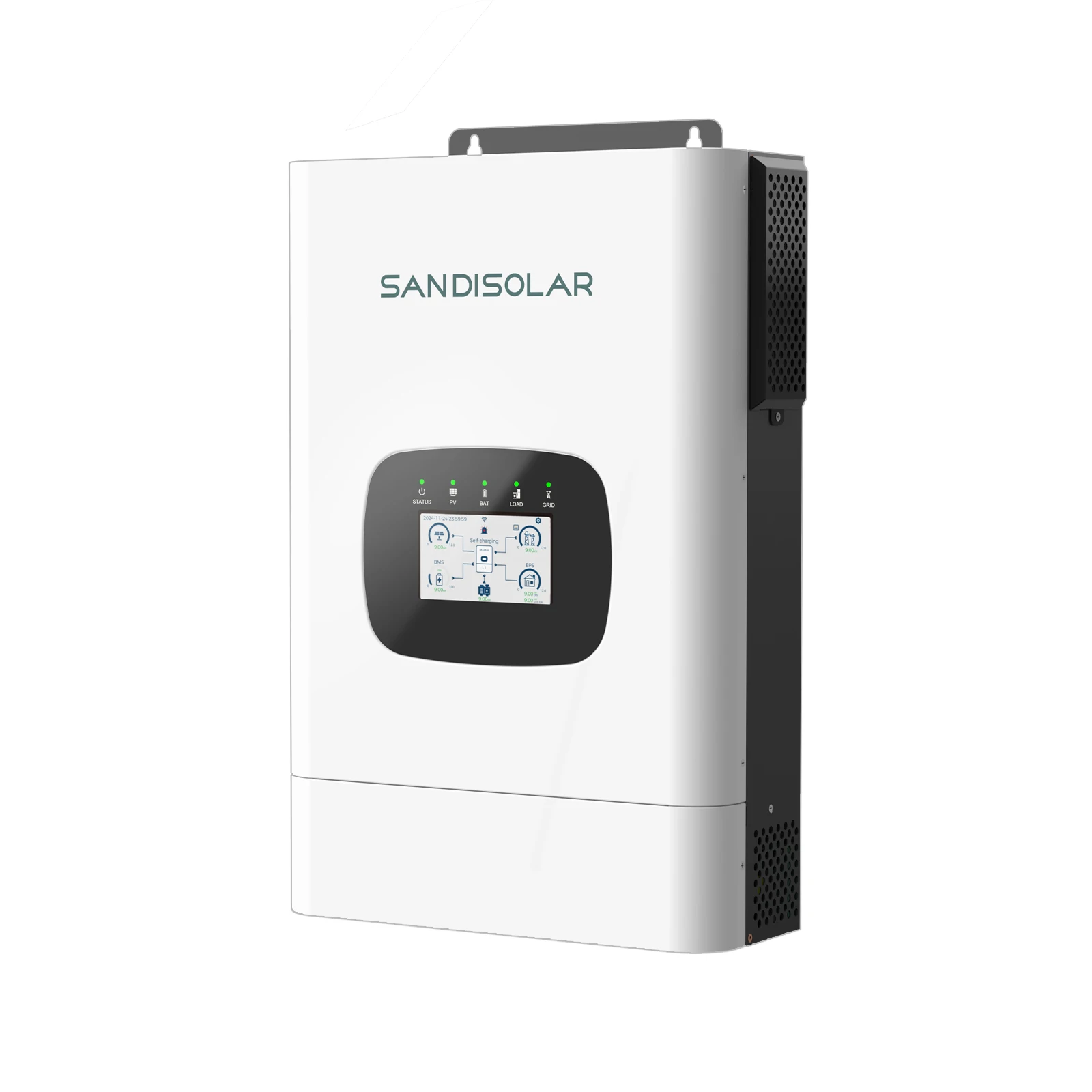 SANDISOLAR 6,5kW Solar-Wechselrichter Hybrid 48V 9000W PV-Eingang Doppelter AC-Ausgang Unterstützt Parallelschaltung von 9 Einheiten für Erweiterbare Systeme