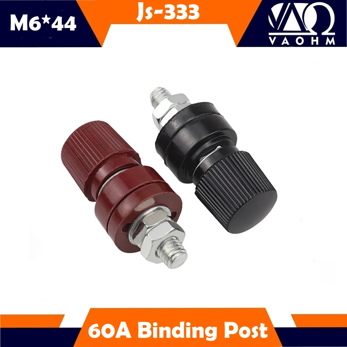 JS-333 Red Black M6 Binding Post Inverter Charger Power Supply Screw Terminals