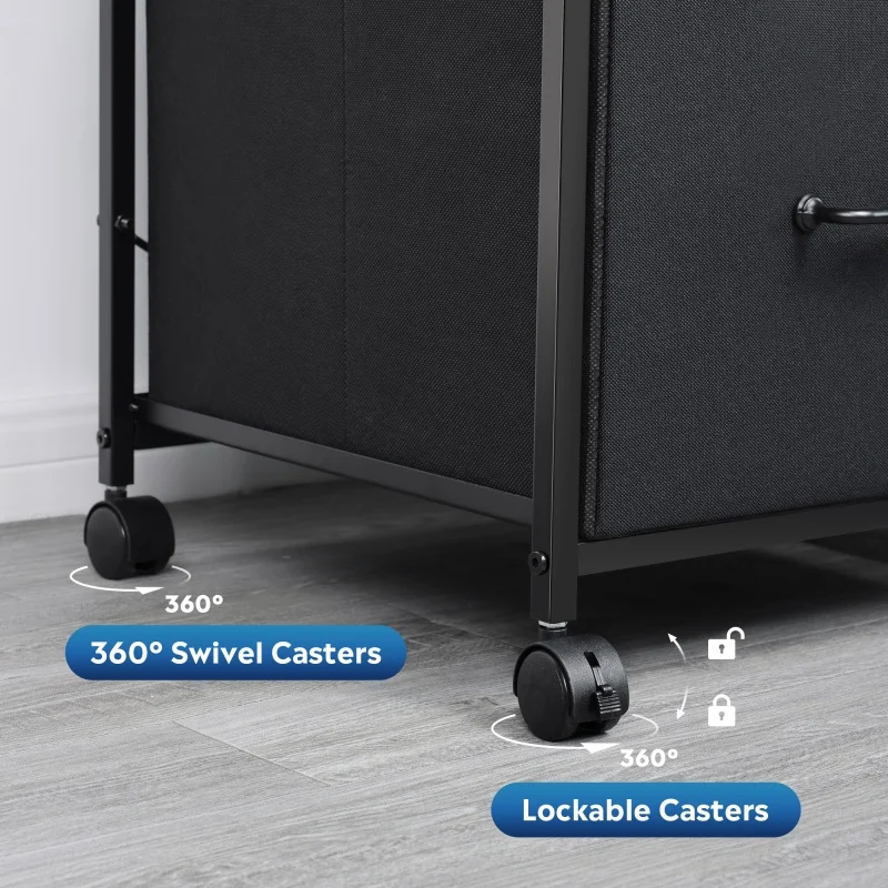 خزانة ملفات متنقلة ذات 3 أدراج من GALAXHERO مع رف تخزين وخزانة ملفات من القماش المتداول وحامل طابعة للمكتب المنزلي