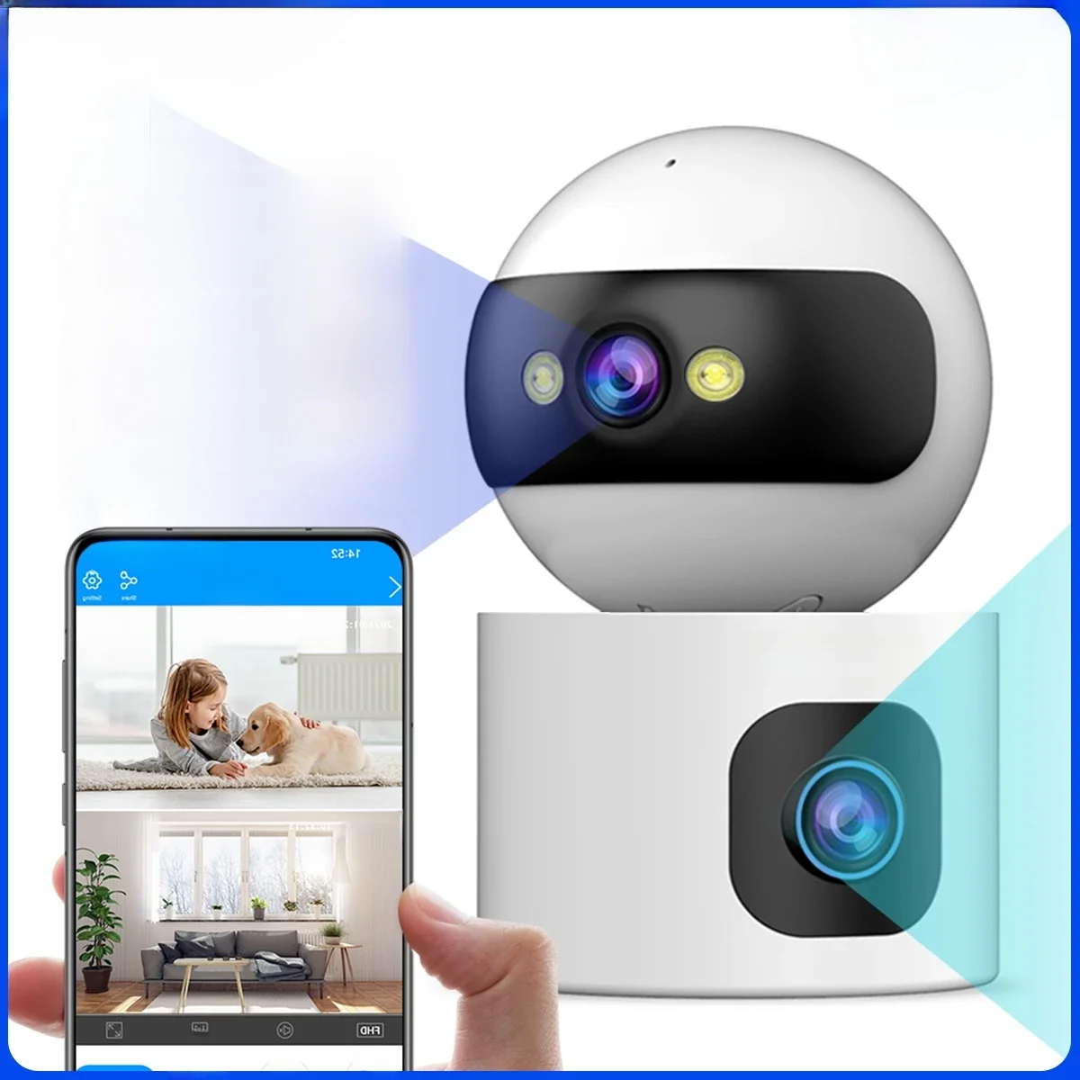 Lenovo 4K IP Camera 5G WiFi Dual Lens Smart Home Auto Tracking CCTV Camera Draadloze Bewakingscamera Beveiliging Babyfoon - afbeelding 2