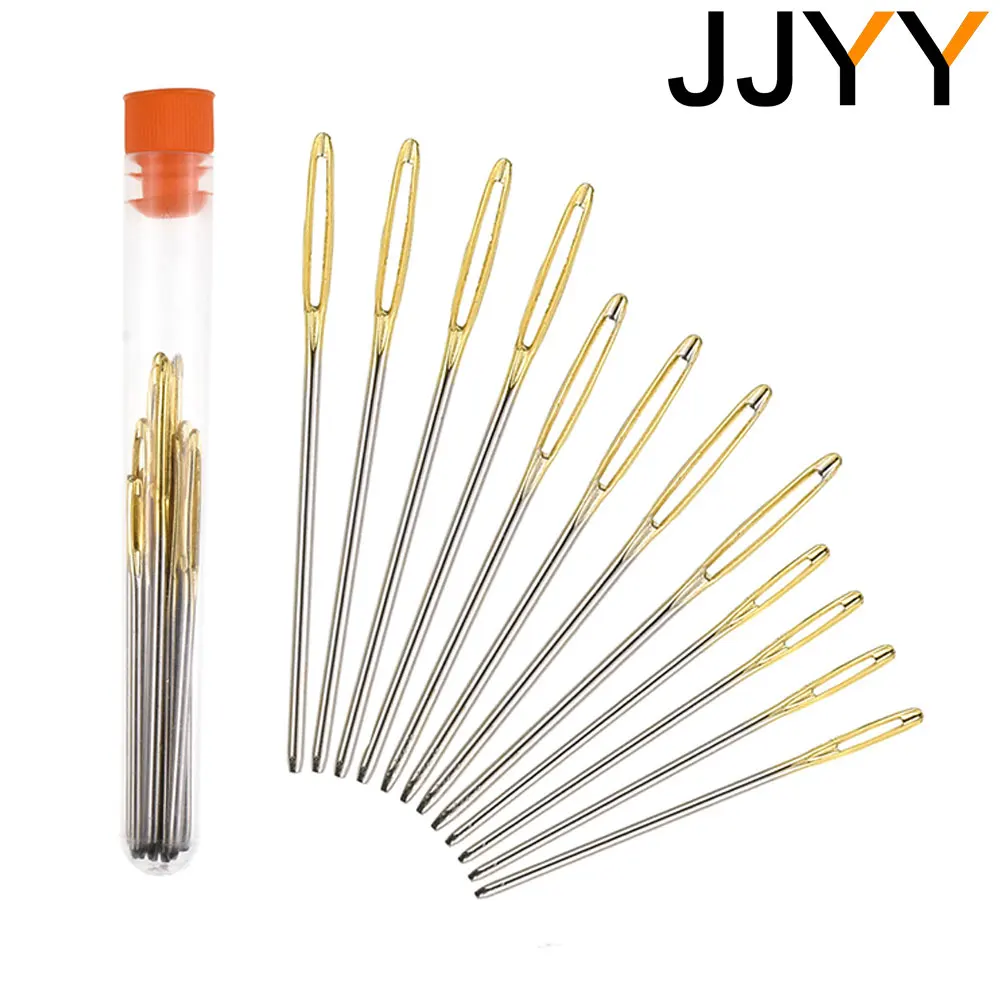 JJYY Large-eye Blunt Steel Yarn Knitting Needles Sewing Needles