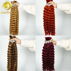 Bulk Deep Wave Human Hair for Braiding No Weft 100% Virgin Hair 26 28 Inch Curly Human Braiding Hair Extensions for Boho Braids