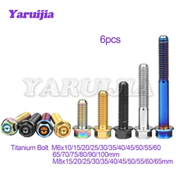 Yaruijia Titanium Bolt M6/M8x15/20/25/30/35/40/45/50~100mm Hex Flange Head Screws for Bicycle Motorcycle Parts