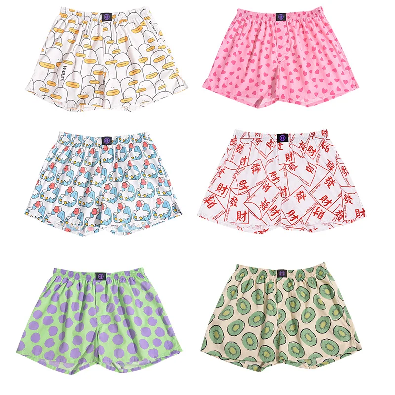 80 kinds Patterns Pure Cotton Shorts Underwear Pattern For Men Women Comfortable Breathable Shorts For Home Leis Panties