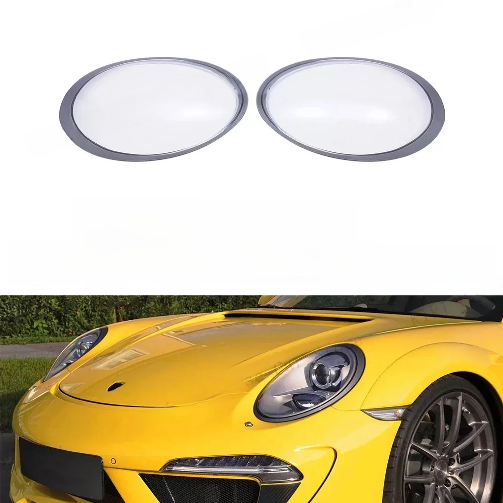 Frontscheinwerfer-Objektivabdeckung für Porsche 991 911 Targa Carrera 2013–2018, Scheinwerfer, Schatten, transparenter Lampenschirm, Glaslampengehäuse