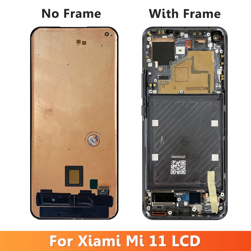 Imagem -03 - Super Amoled Display Lcd Touch Panel Digitador Montagem com Frame 6.81 Xiaomi mi 11 M2011k2c M2011k2g