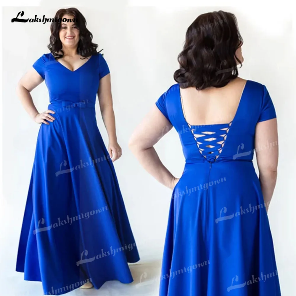 

Plus Size Mother Of The Bride Dress Satin Formal Dress Evening Gowns vestidos para madre de novia 2022 Lace Up