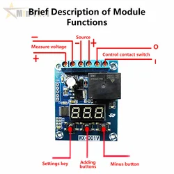 DC12V modulo di rilevamento della tensione interruttore relè ricarica scarico monitoraggio protezione accessori di alimentazione