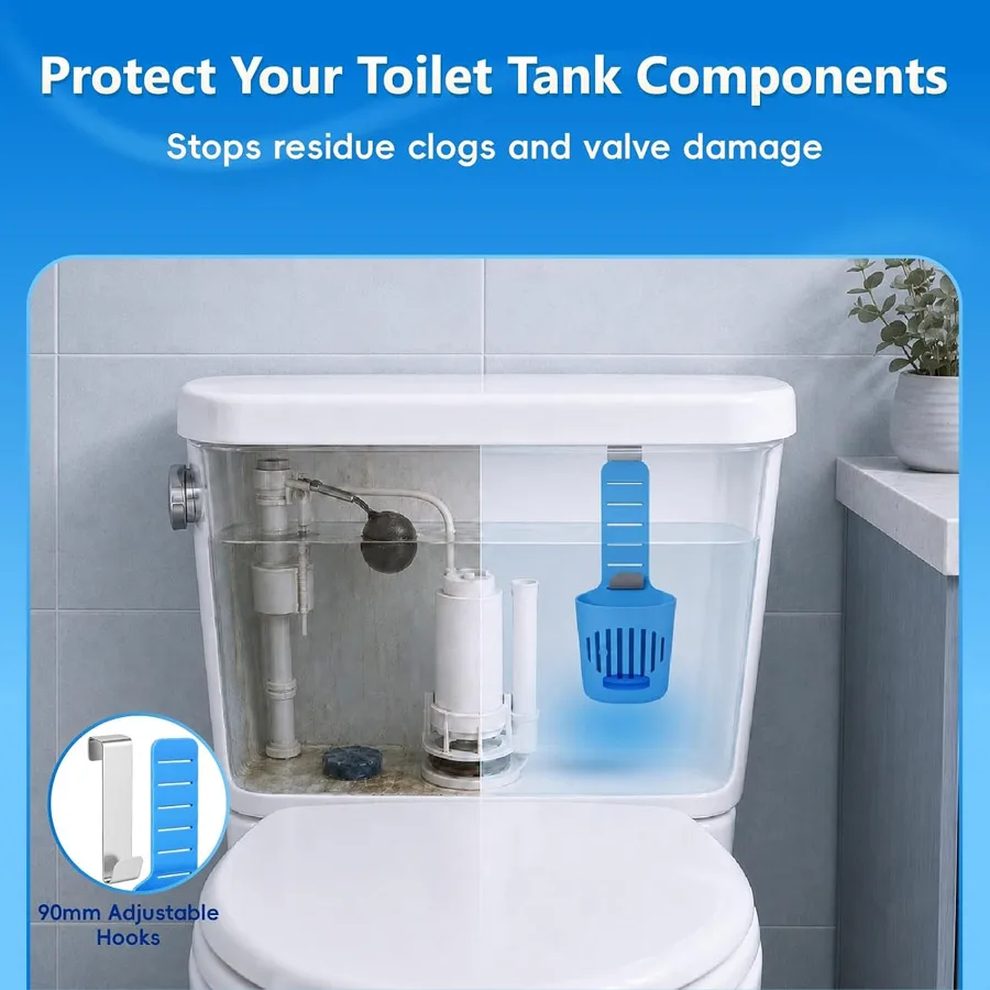 2/1 Stück Silikon-Toilettentank-Tablettenhalter Vielseitiger WC-Reiniger und Geruchsneutralisierer zum Aufhängen – Detail 5