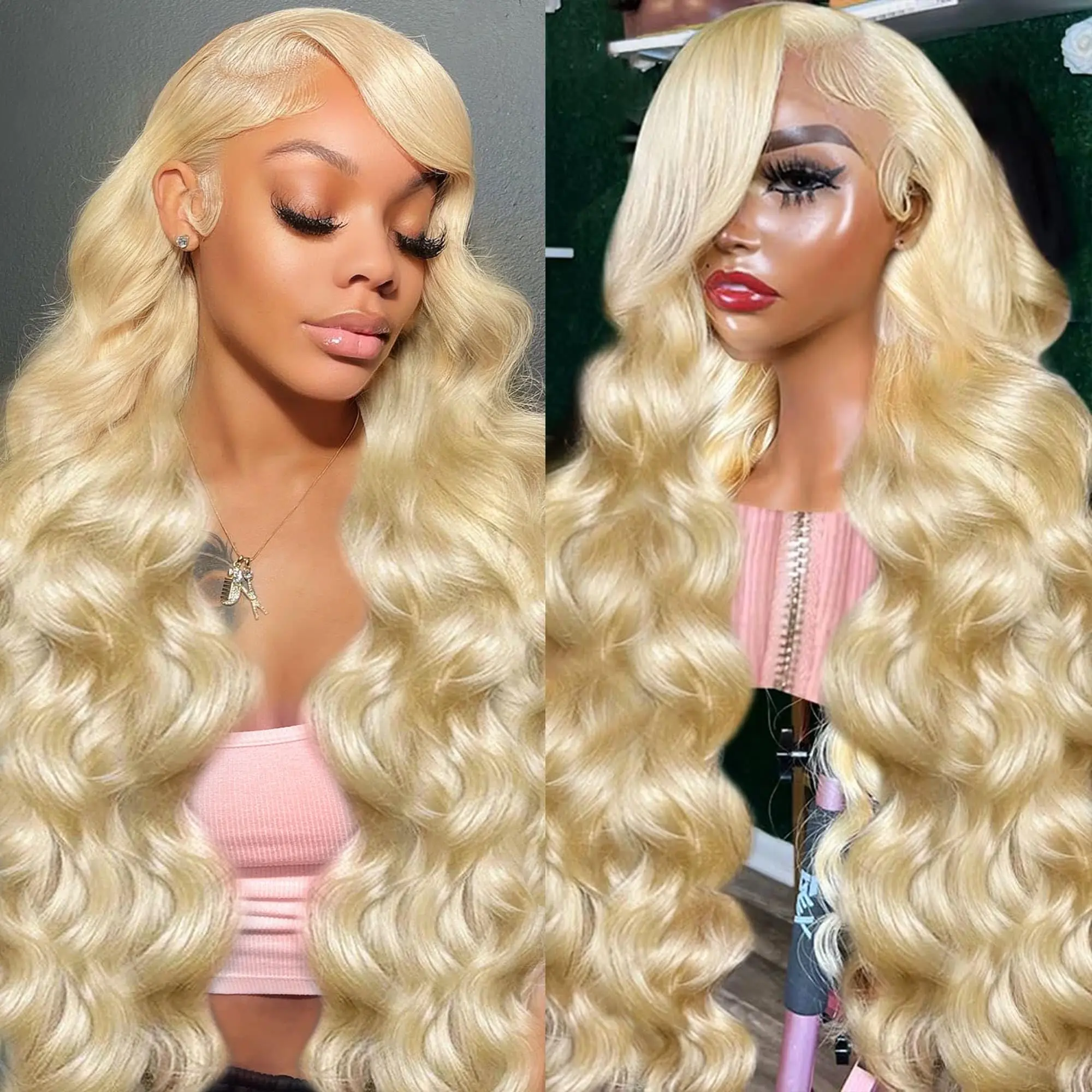 

613 13x6 Lace Front Wig Human Hair Body Wave Blonde Lace Front Wigs Human Hair 28Inch HD Transparent Lace Frontal Wig for Women