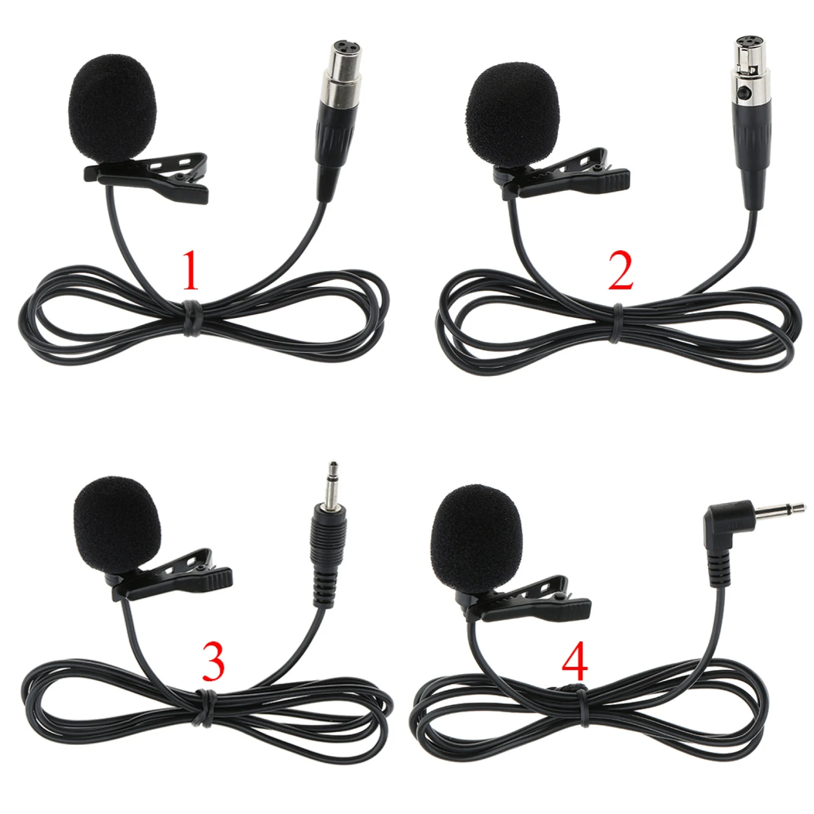 

1m Portable Hands Free Lavalier Lapel Microphone 3.5mm XLR 3/4 Pin Vacuum Tube Mini Clip Mic for Megaphone Speaker Speech