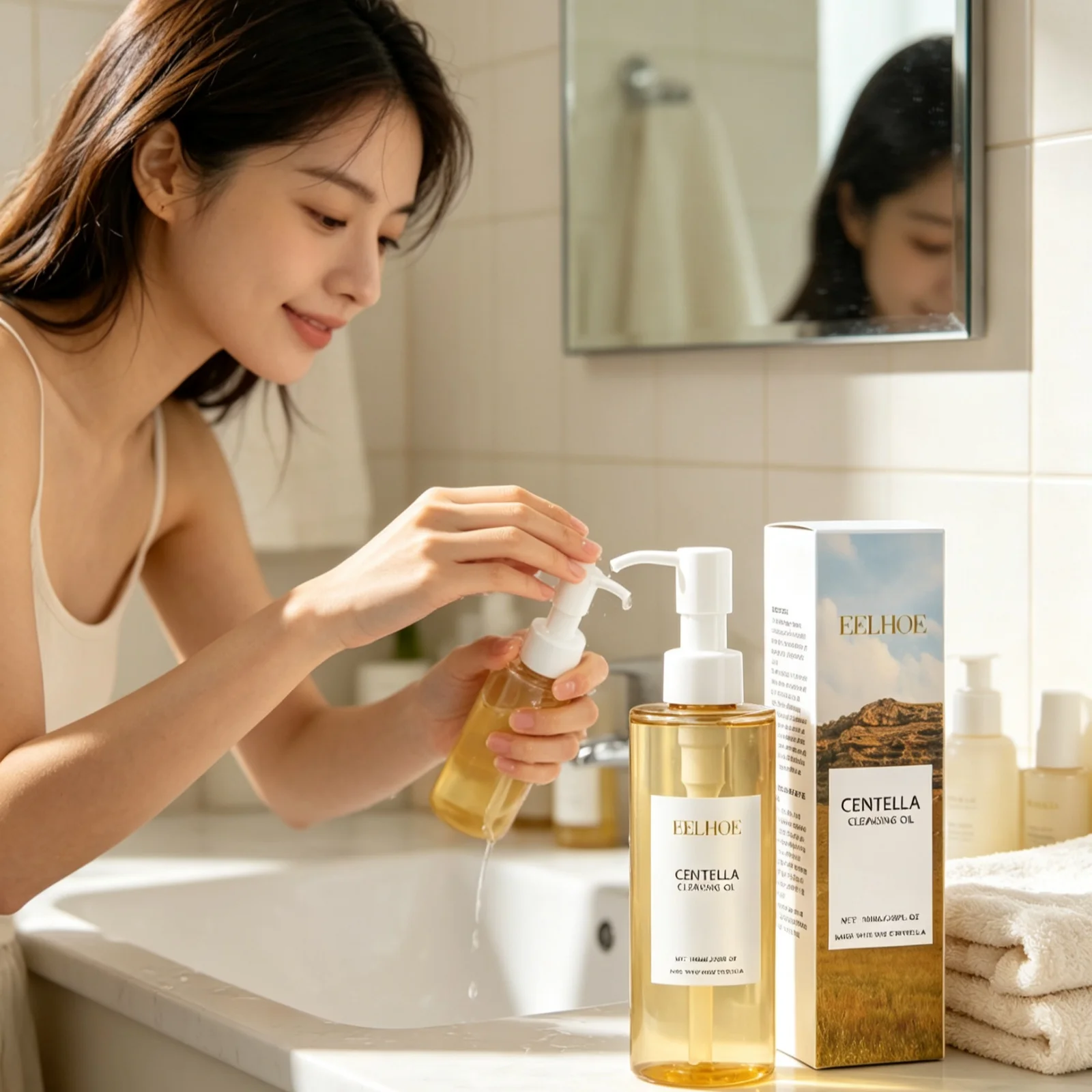 EELHOE Centella Cleansing Oil Quick Penetration Non Comedogenic Non Greasy Texture Protect Skin Barrier Makeup Remover Oil 100ml
