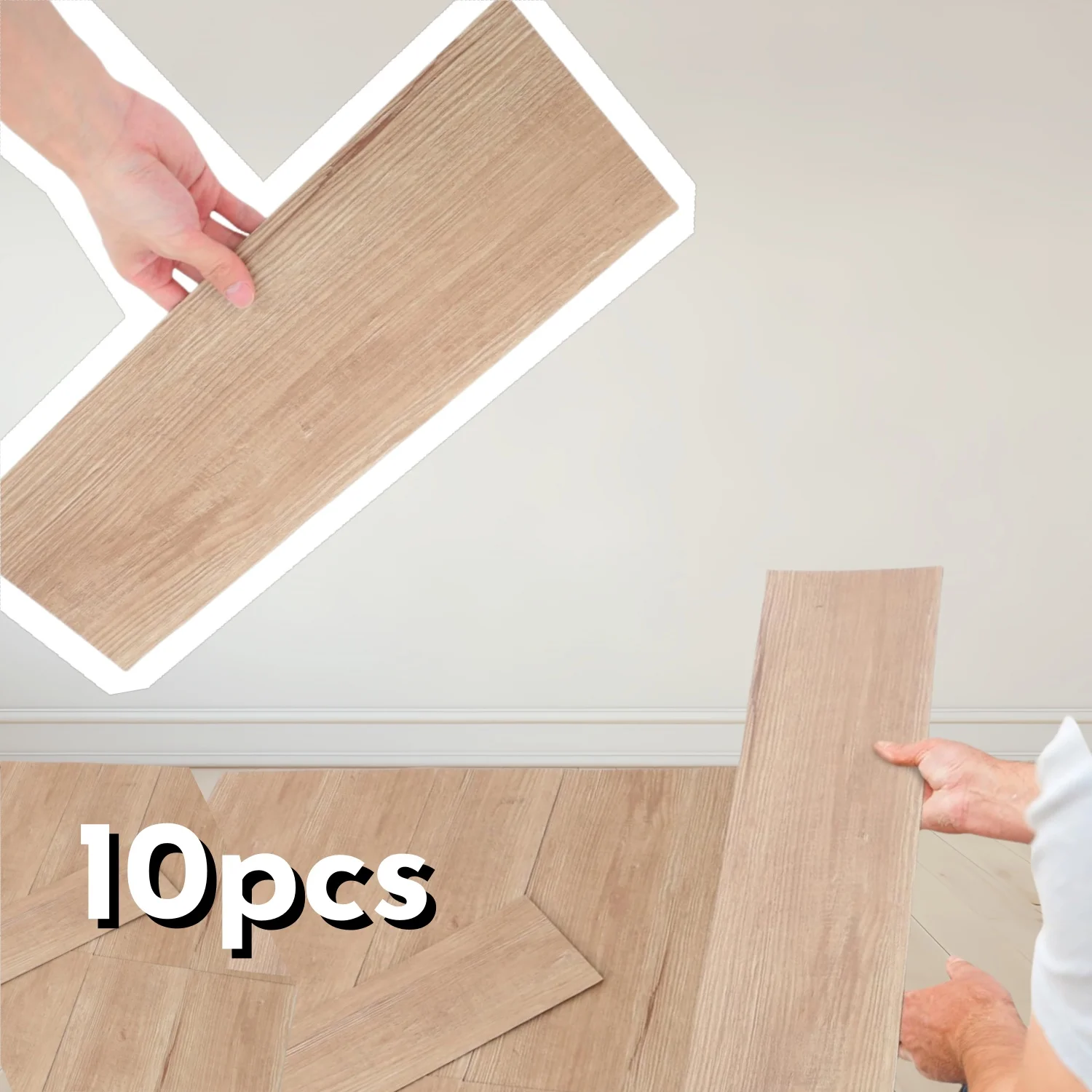 10 baldosas de vinilo de grano de madera 3D de 40x15cm, pegatinas adhesivas de PVC para suelo, desmontables y reutilizables, utilizadas para el hogar