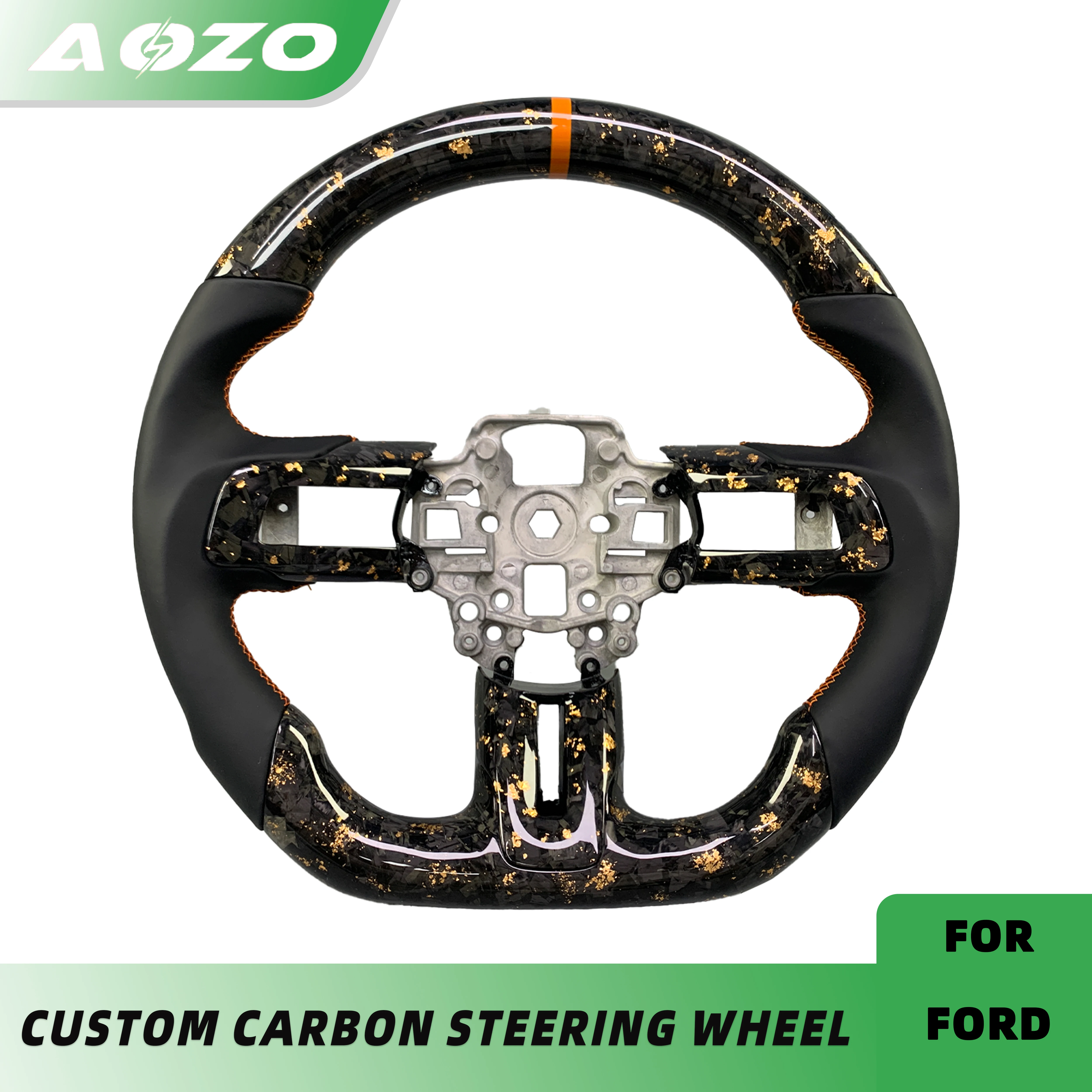 

Для Ford Mustang Sport Racing Styles 2015-2022 гг. Изготовленный на заказ кованый руль из настоящего углеродного волокна и кожи с подогревом, светодиодный дисплей