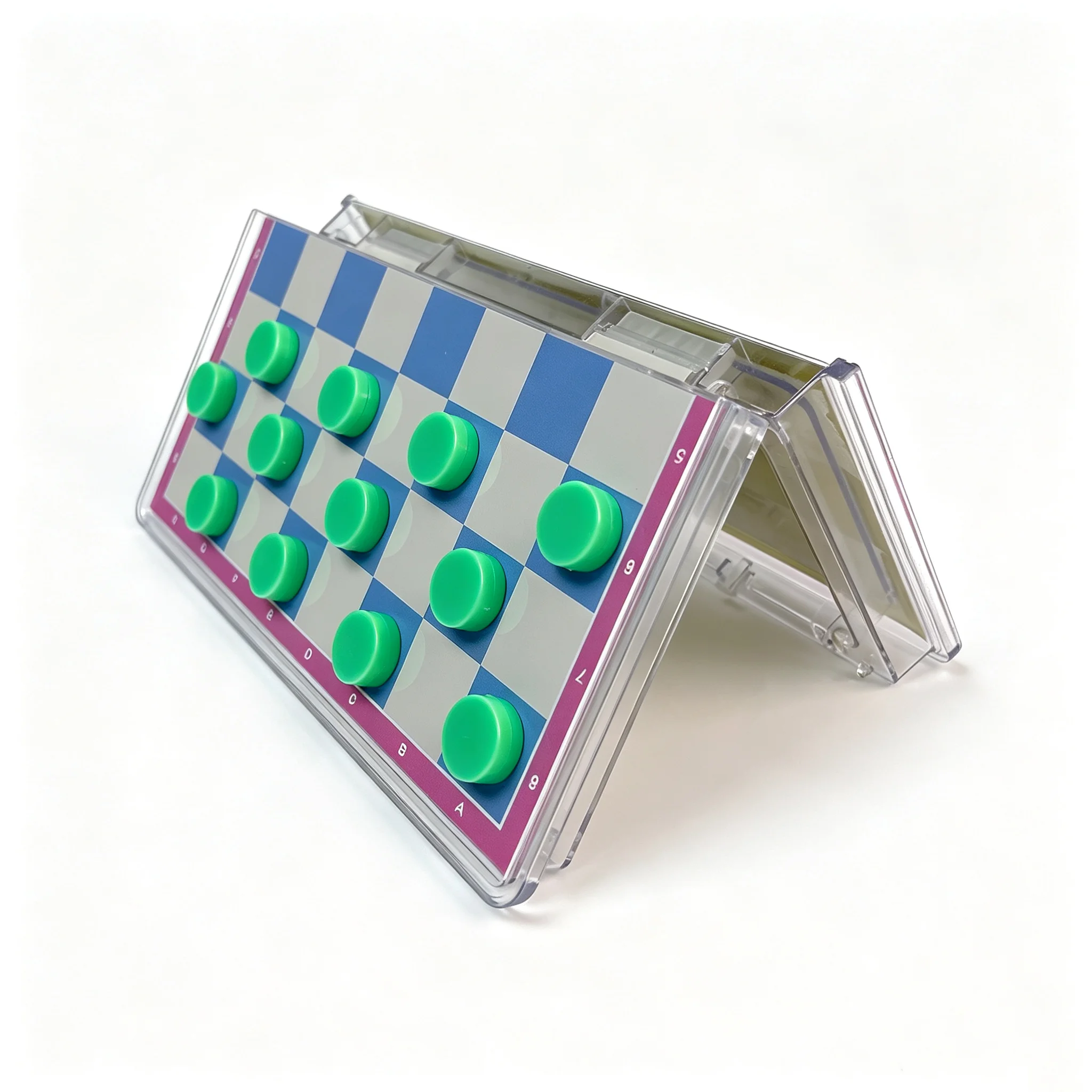 15x15cm Folding Magnetic Crystal Checkers Set Board Game Portable Travel Educational Puzzle Toy Gift for Kids Adults