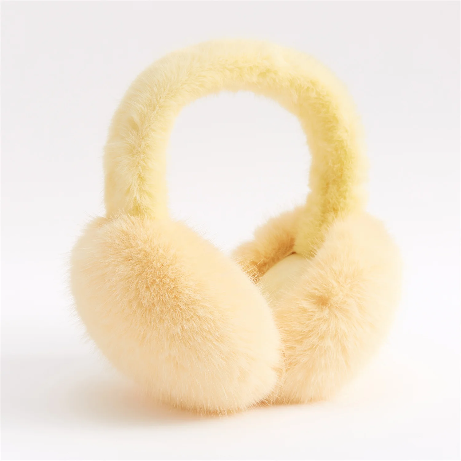 Anjj New Yellow Earmuffs High Quality Imitation Rabbit Fur Unisex Earmuffs for Friends Winter Romantic Birthday Gift