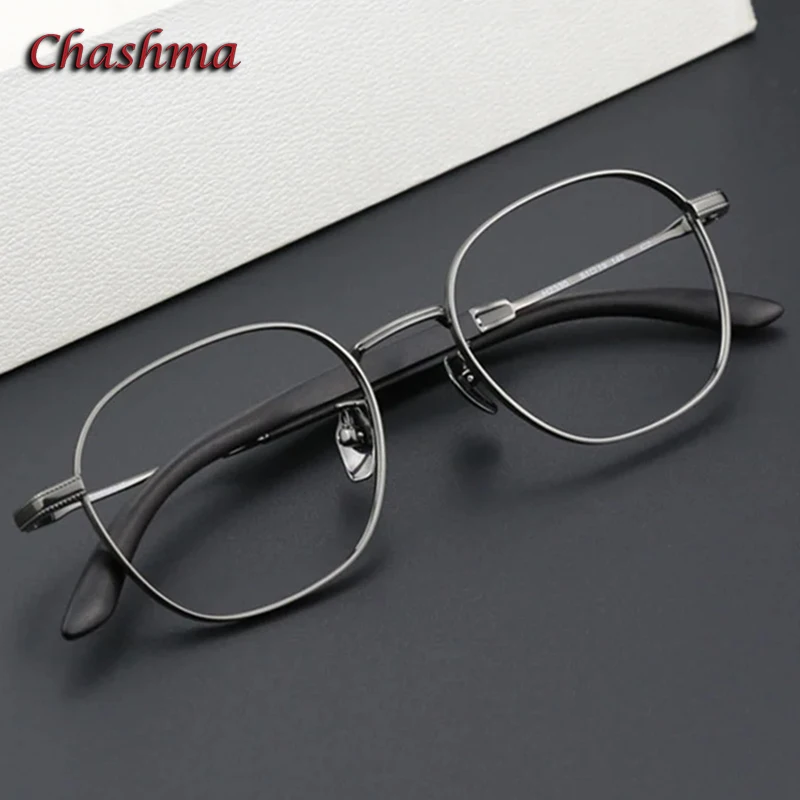 Chashma Top Quality Glasses Frame Men Titanium Light Optical Eyewear Designer Fashion Optic Myopia Degree Prescription Lens Male