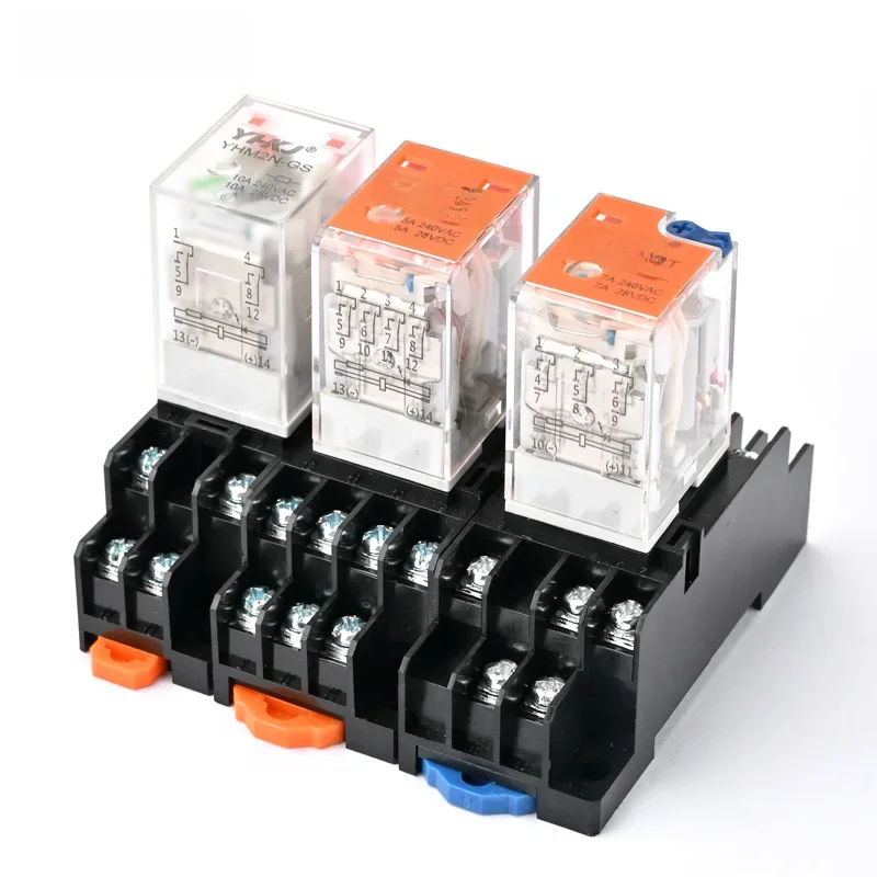Bobine Miniature MY2N-GS MY3N-GS MY4N-GS, relais intermédiaire électromagnétique DC12V 24V AC 24V 110V 220V 8 broches 11 broches 14 broches avec Base
