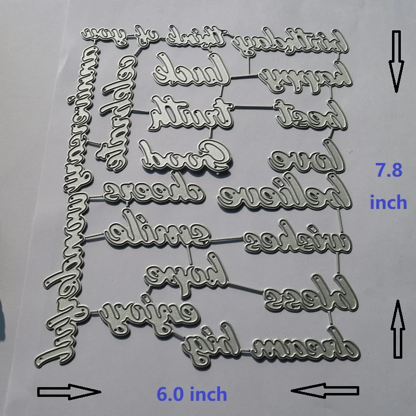 Pan's Cutting Dies 20 English Phrases Aniversary Metal Die Cuts for Scrapbooking Embossing DIY Manual Photo Album 2022 New Dies