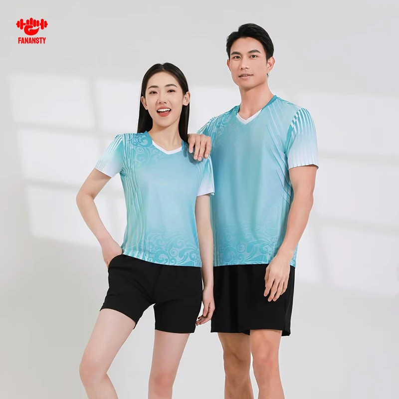 Running T-Shirt Breathable Customize Logo Team 2024 Tennis Shirt Uniform Men Women Unisex Sportwear Badminton Cycling