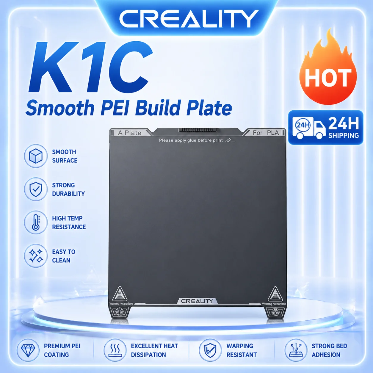 

Оригинальная гладкая PEI-пластина CREALITY K1C (без мягкой магнитной наклейки) 235мм*235мм, аксессуары для 3D-принтеров