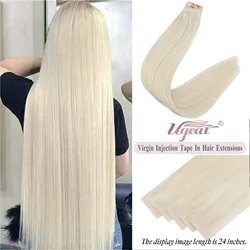[12 meses] Cinta invisible Ugeat en extensiones de cabello humano Grado 10A Cinta virgen de inyección de trama de piel sin costuras en cabello 2,5 g/unids