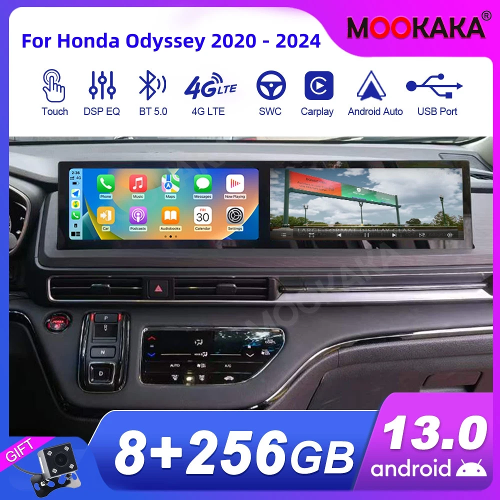 For Honda Odyssey 2020 - 2024 Android Car Radio 2Din Stereo Receiver Autoradio Multimedia Player GPS Navi Head Unit Screen