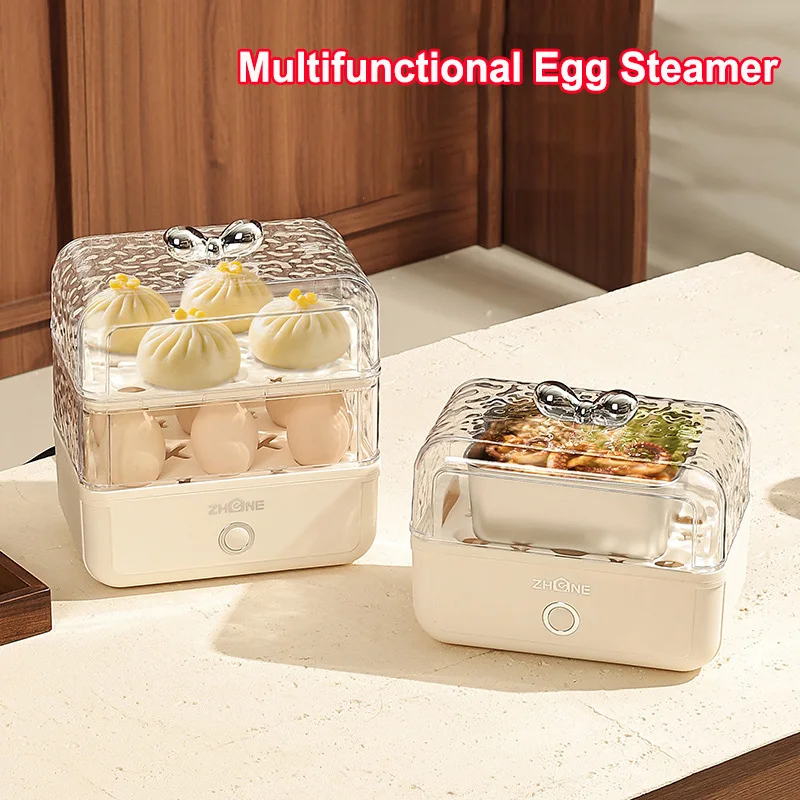 New 220V Double-layer Egg Steamer 3 in 1 Multi-function Steamer Egg Cooker Household Small Automatic Breakfast Machine