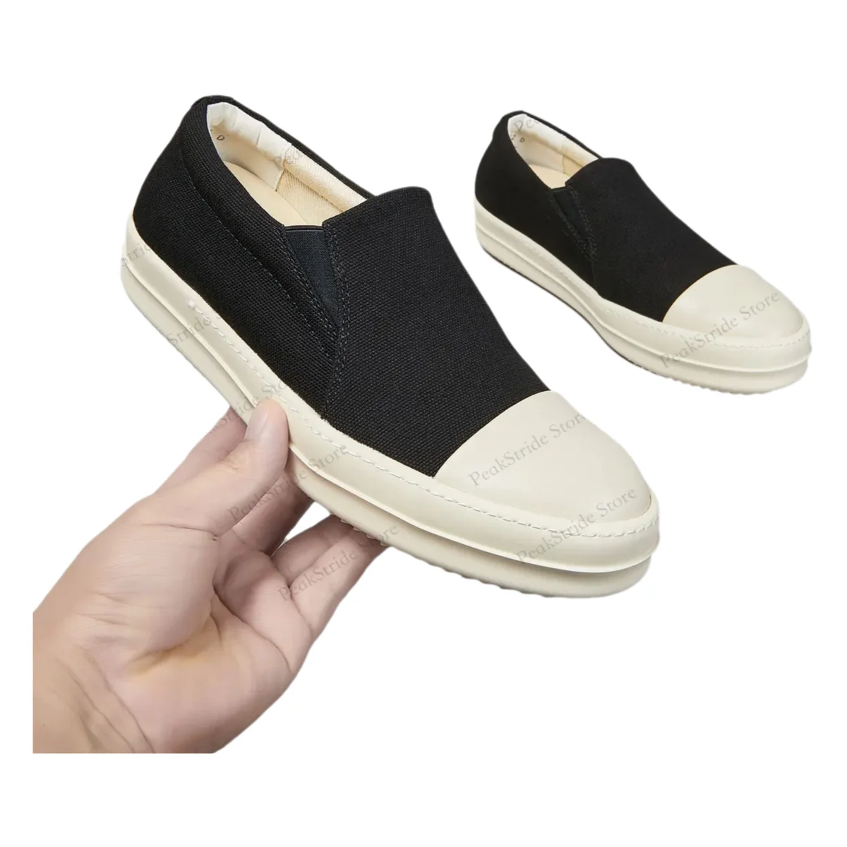 

RO Unisex All Black Canvas Low Top Sneakers Luxury Designer Flat Streetwear Casual Y2K Fashion Shoes for Men And Women