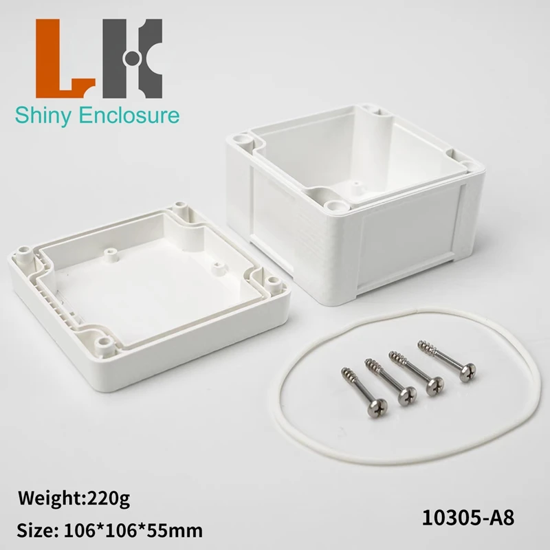 106x106x55mm Scatola impermeabile in plastica Monitoraggio esterno Controllo dell'alimentazione Scatola di giunzione in plastica ABS Involucro dello strumento