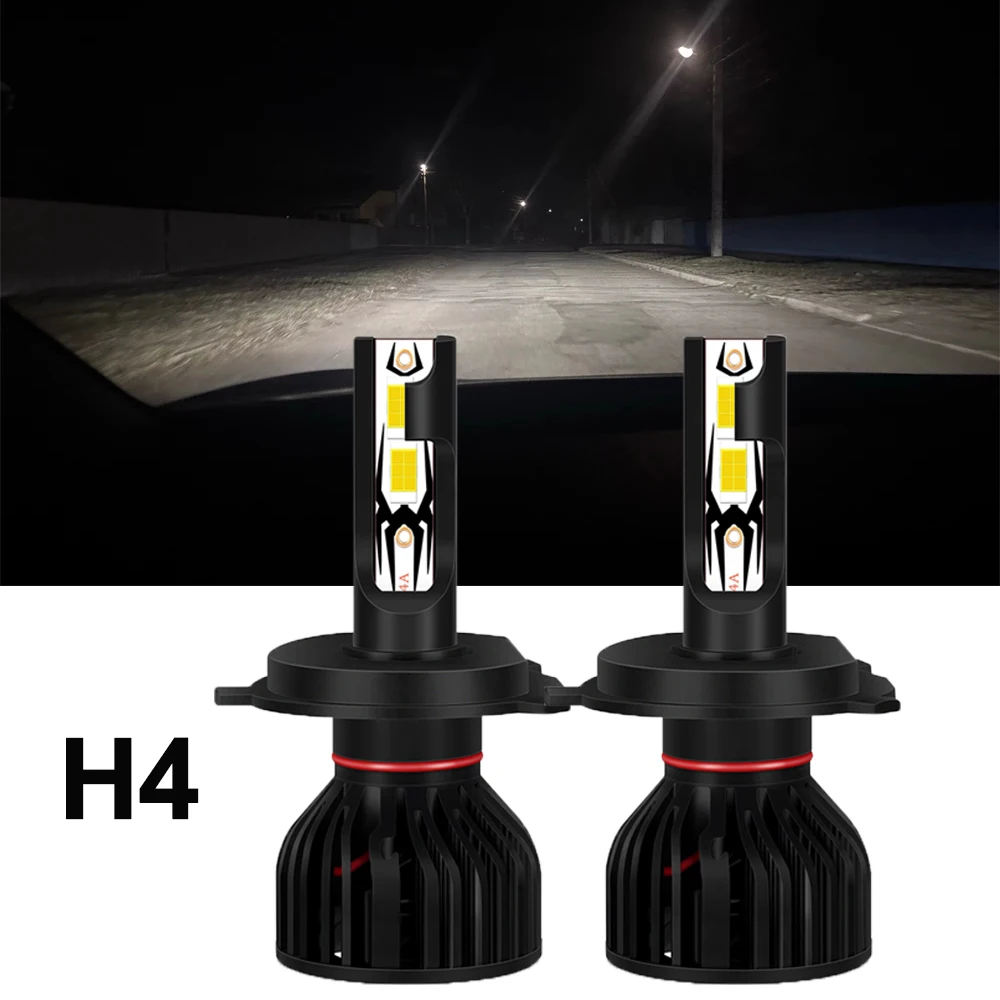 

Светодиодные фары Hi/Lo Beam H4 Canbus Led 3570 CSP Светодиодные фары со встроенным приводом Мини-фара DC 12V Универсальные для автомобилей 6000k