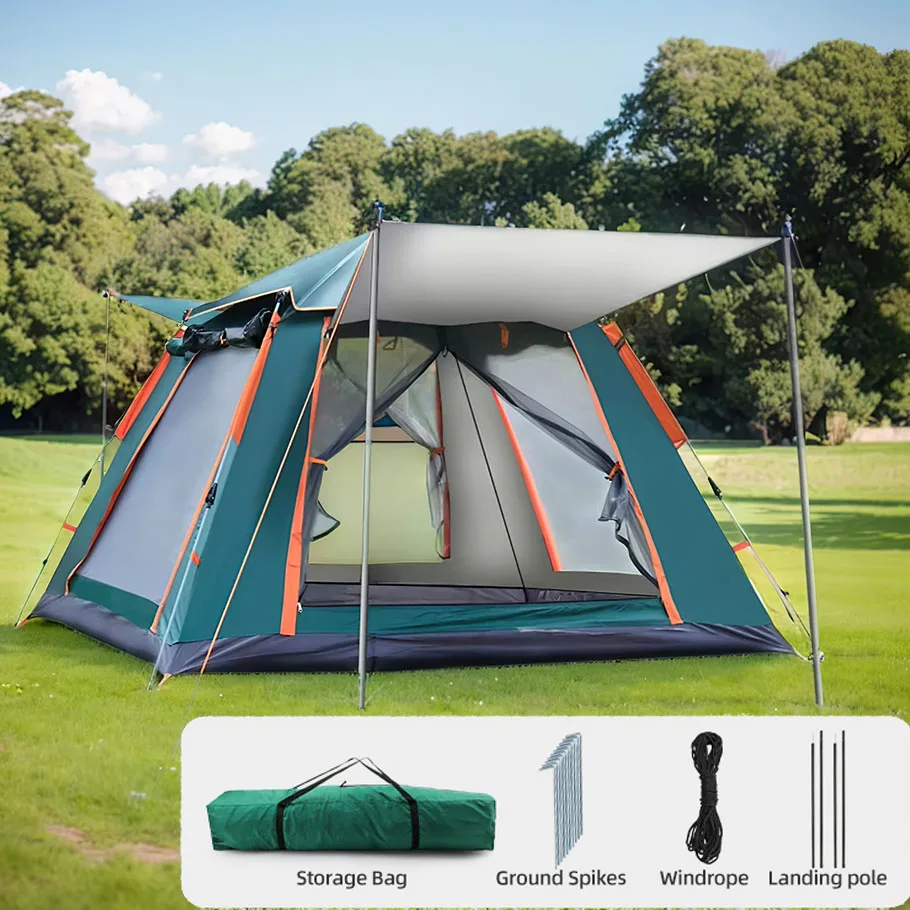 Automatic protective tent for 3-4 people, easy one-touch tent, large living room for sun shelter, travel, hiking