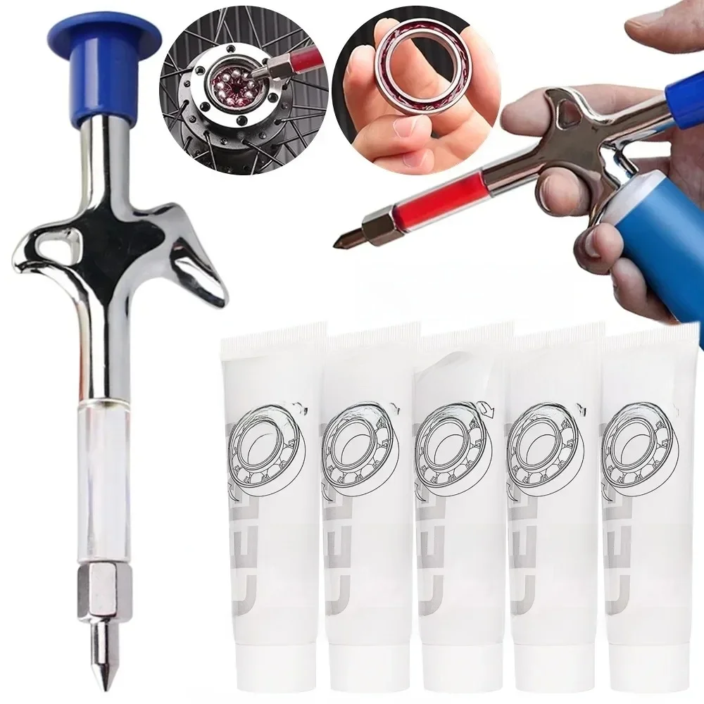 AliExpress 1-6Pcs Bicycle Grease Gun MTB Bike Bearing Hub Grease Syringe Bike Oil Lubricant for Headset Fork Flywheel Cycling Accessories