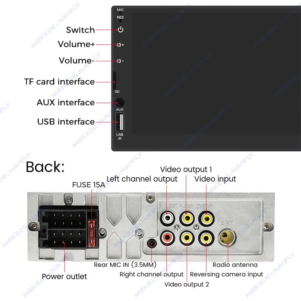 ND6-CP Universal Car Intelligence System HD touch screen Multimedia Player Apple CarPlay Android auto Mirror Link MP5 Car Radio