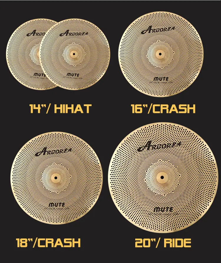 

Arborea golden mute cymbal, 14''HH+16''C+18''C+20''R, 100% handmade