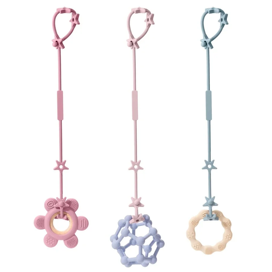 Farbe Kinder Silikon Schnuller Clip Kette Kinder Dummy Nippel Halter Clips Zahnen Spielzeug Schnuller Anhänger Halter Kinderwagen Zubehör