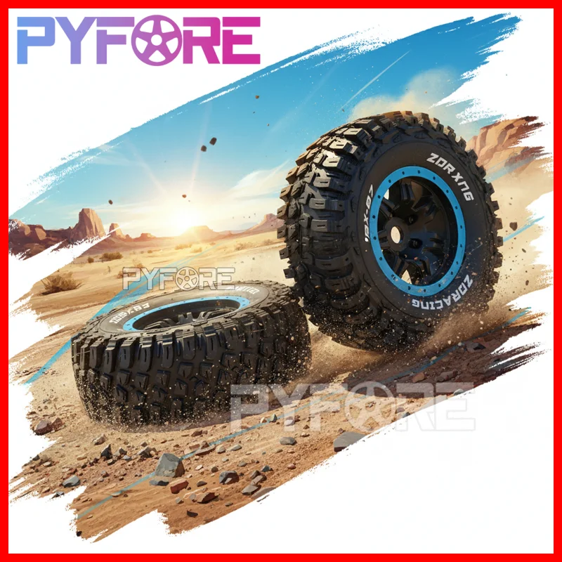 

2PCS ZD Racing DBX-07 1/7 Scale Rc Car Desert Truck Original Tires Wheels 165x63mm 17mm Hex Adapter Replacement Parts 8642 8643