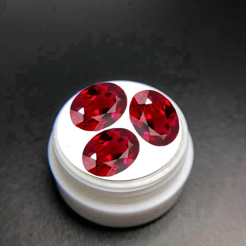 1 PCS Ruby Gem Pass UV Tested Fluorescent Ruby 13×18mm 16.0ct Oval Faceted Cut VVS Loose Gemstone for Jewelry Making DIY Gem