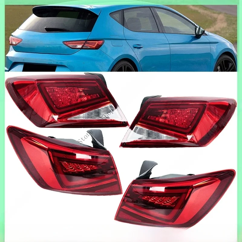 Dla Seat Leon 2013 2014 2015 2016-2020 Akcesoria samochodowe Tylne zewnętrzne światło tylne LED Światło ostrzegawcze hamulca Część samochodowa Zespół tylnego światła — zdjęcie 2