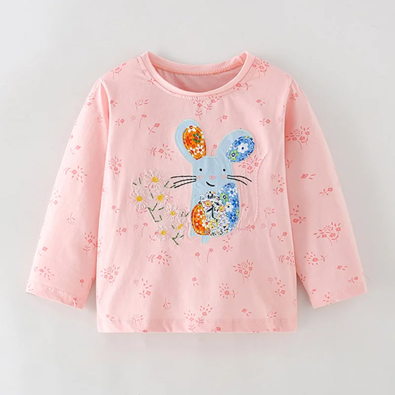 New 2024 Baby Girls t shirt Brand Quality 100% Cotton Baby Girl Clothes Kids t-shirt Long Sleeve Children Clothing Underwear Tee