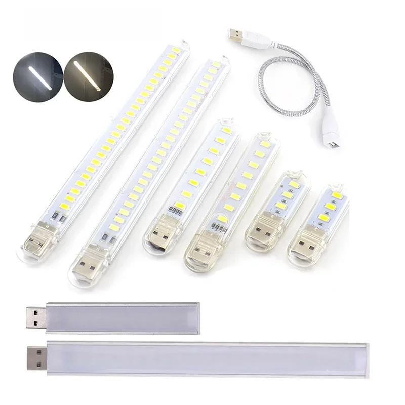 1PC Portable Mini 3/8/10/20/24 LED 5V USB DC blanc chaud lampe livre lecture FLashlight veilleuse éclairage pour l'éclairage ordinateur