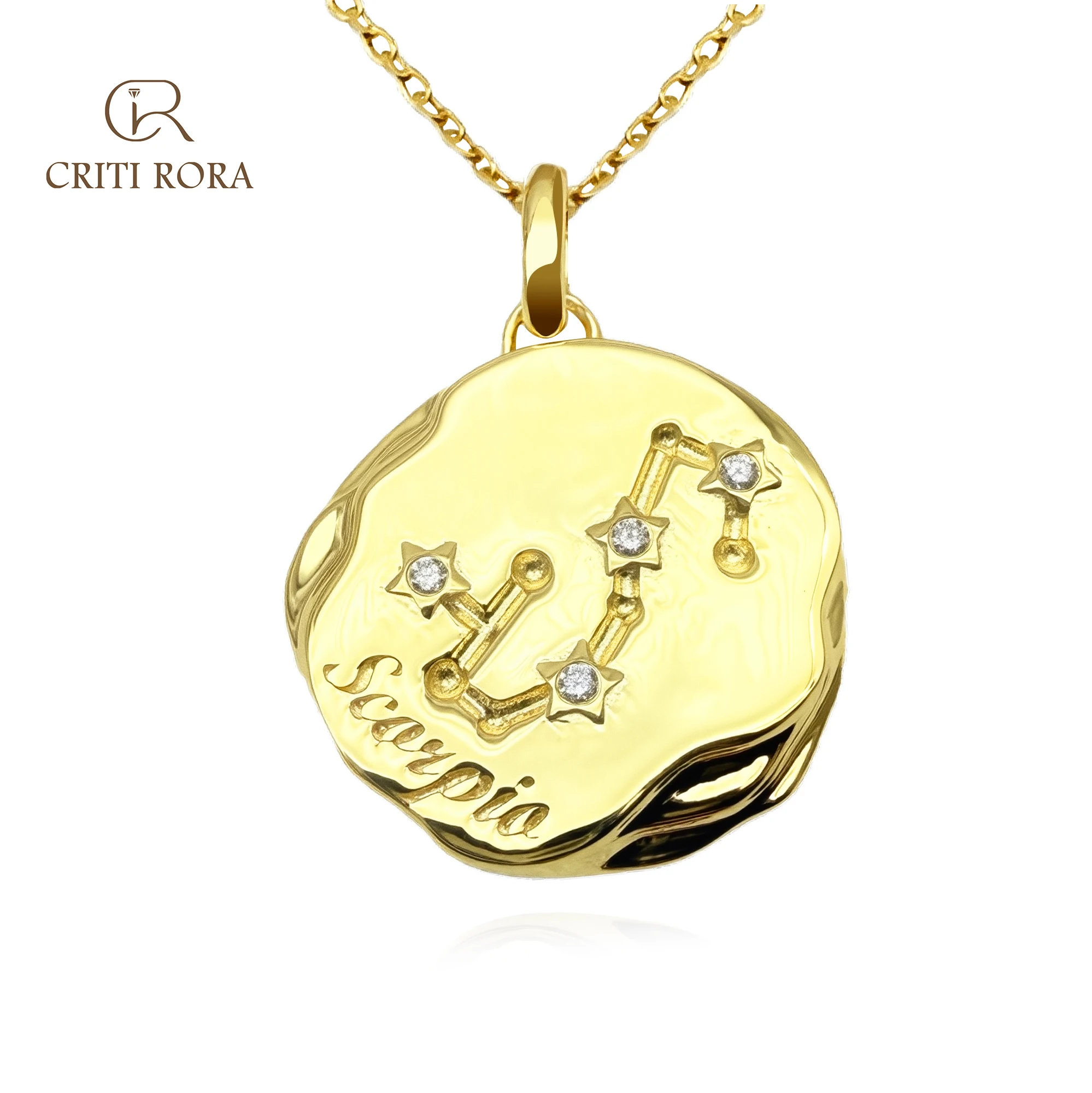 

Lab Grown Diamond All Zodiac Signs Pendant Necklace-925 Sterling Silver Gold Plated-Designer Luxury Jewelry for Women-Criti Rora