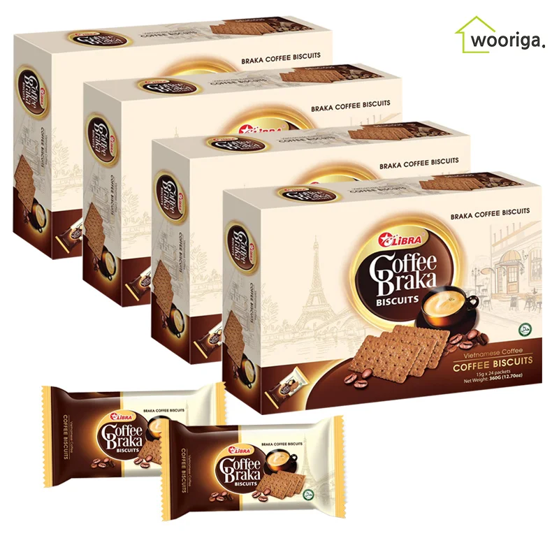 4 boxes coffee sweets coffee crackers bracca coffee biscuits