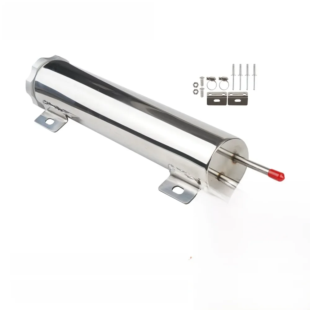 2''x13” / 3''x10” Radiator Koelvloeistof Overflow Puke Tank Universele Gepolijste Rvs Radiator Koelvloeistof Overflow Tank - afbeelding 2